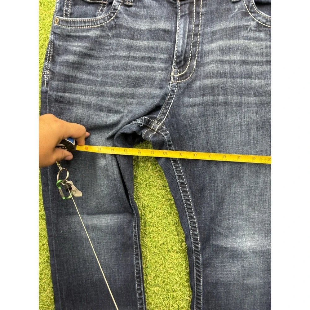 BKE Jeans Mens 34x30 Tyler Straight Dark Wash Buckle Stretch Denim Y2K Workwear